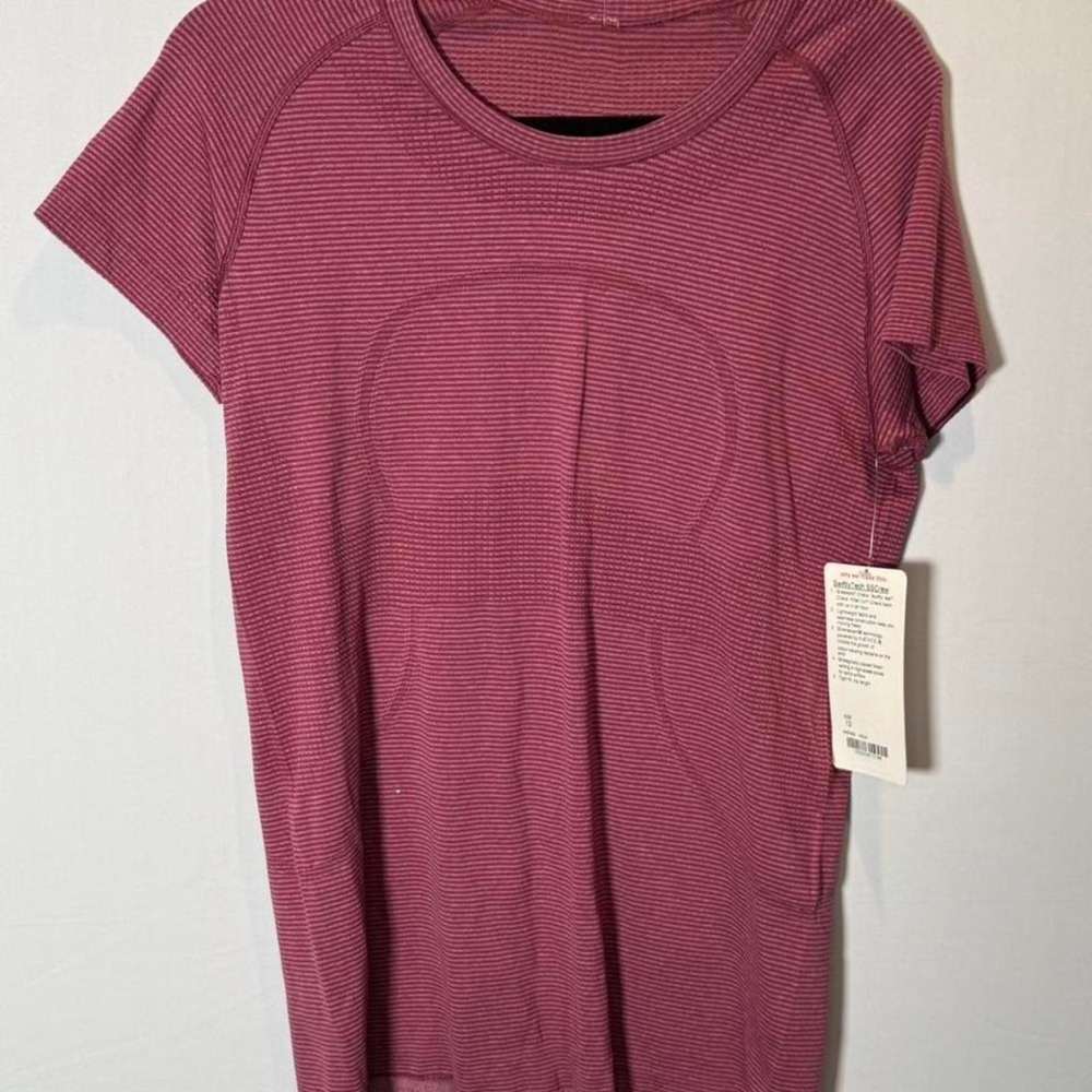 Burgundy Lululemon Swiftly Tech Short Sleeve Top